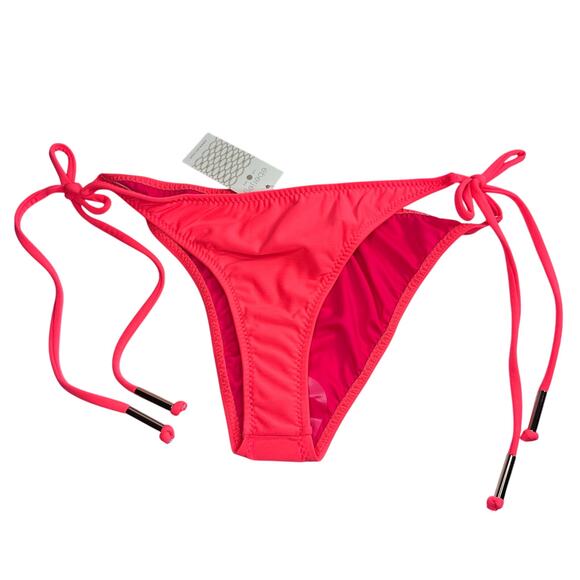 NWT womans Eberjey neon pink string closure bikini bottoms size large - Picture 1 of 5
